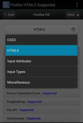 HTML5 Supported for Firefox android App screenshot 0